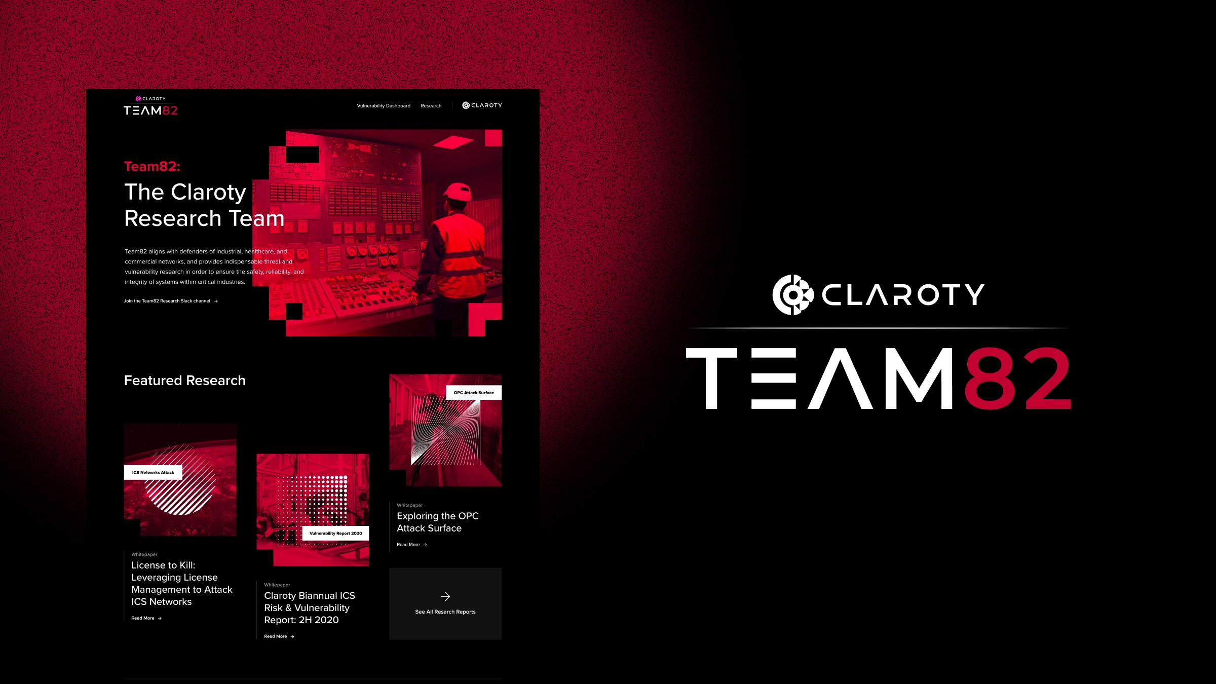 Design preview of the Claroty Team82 websiste