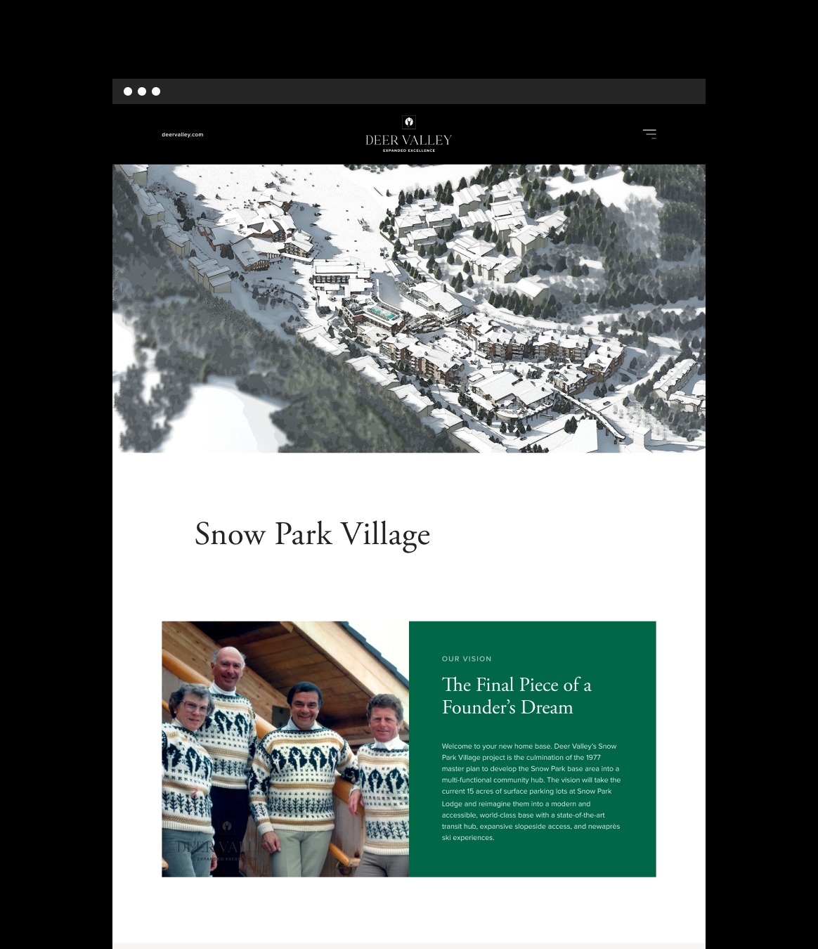 The new Website for Deer Valley Ski Resort