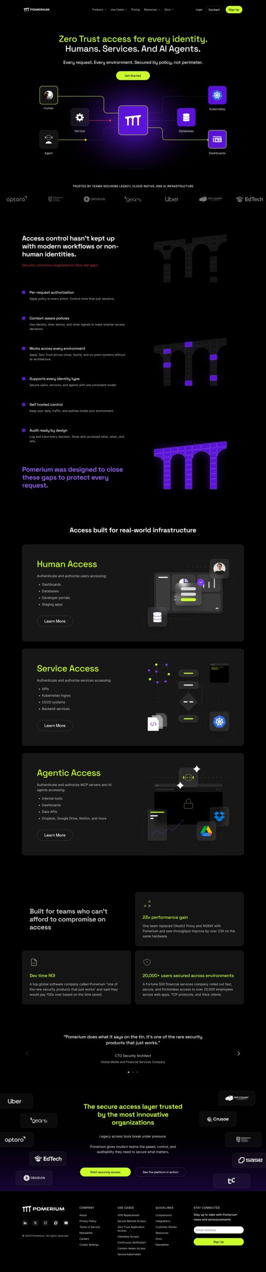 Pomerium Homepage Screenshot